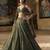 Premium Olive Green Embroidered Chinon Silk Lehenga Choli Dupatta