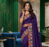 Purple Color Malti Colour Thread Embroidery work  Silk Saree
