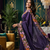 Purple Color Malti Colour Thread Embroidery work  Silk Saree