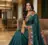 Teal Color Malti Colour Thread Embroidery work  art silk saree