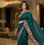 Teal Color Malti Colour Thread Embroidery work  Silk Saree
