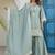 Elegant sage green embroidered kurta sharara set with dupatta