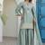 Elegant sage green embroidered kurta sharara set with dupatta
