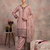 Elegant blush pink embroidered kurta set with farshi salwar