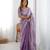 Lavender color jimmichu silk embroidery work party wear saree