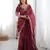 Maroon color jimmichu silk embroidery work party wear saree