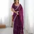 Wine color jimmichu silk embroidery work party wear saree
