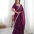 Wine color jimmichu silk embroidery work party wear saree