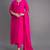 Elegant fuchsia silk straight kurti set with dupatta