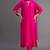 Elegant fuchsia silk straight kurti set with dupatta