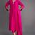 Elegant fuchsia silk straight kurti set with dupatta