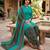 Teal printed cotton blend stitched geometric print salwar kurta dupatta for women