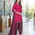 Pink printed cotton blend stitched floral print salwar kurta dupatta for women