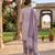 Purple printed cotton blend stitched floral print salwar kurta dupatta for women