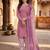Pink printed cotton blend stitched geometric print salwar kurta dupatta for women