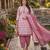 Pink printed cotton blend stitched floral print salwar kurta dupatta for women