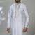 White golden foilneck work kurta for men | premium designer ethnic wear
