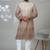 Aesthetic beige shaded embroidery kurta for men | premium designer men's kurta