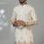 Aesthetic beige cream daman embroidery kurta for men | premium designer men's kurta