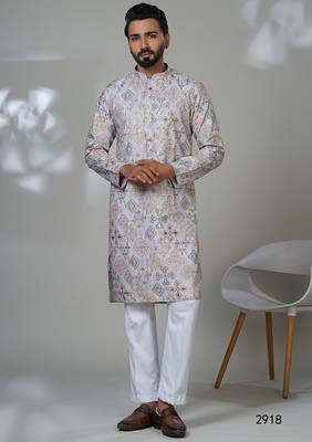 Aesthetic position print embroidery kurta for men | premium designer men's kurta 1