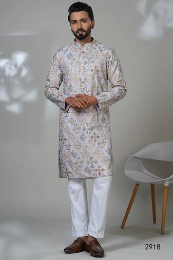Aesthetic position print embroidery kurta for men | premium designer men's kurta