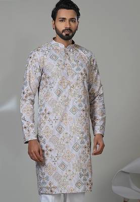 Aesthetic position print embroidery kurta for men | premium designer men's kurta 2