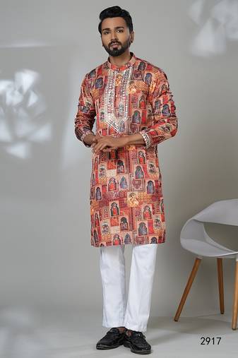 Traditional maroon color neck work aesthetic kurta for men | premium designer ethnic wear