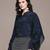 Navy blue crepe shirt
