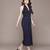 Navy Blue Viscose Gown