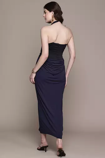 Navy Blue Viscose Gown