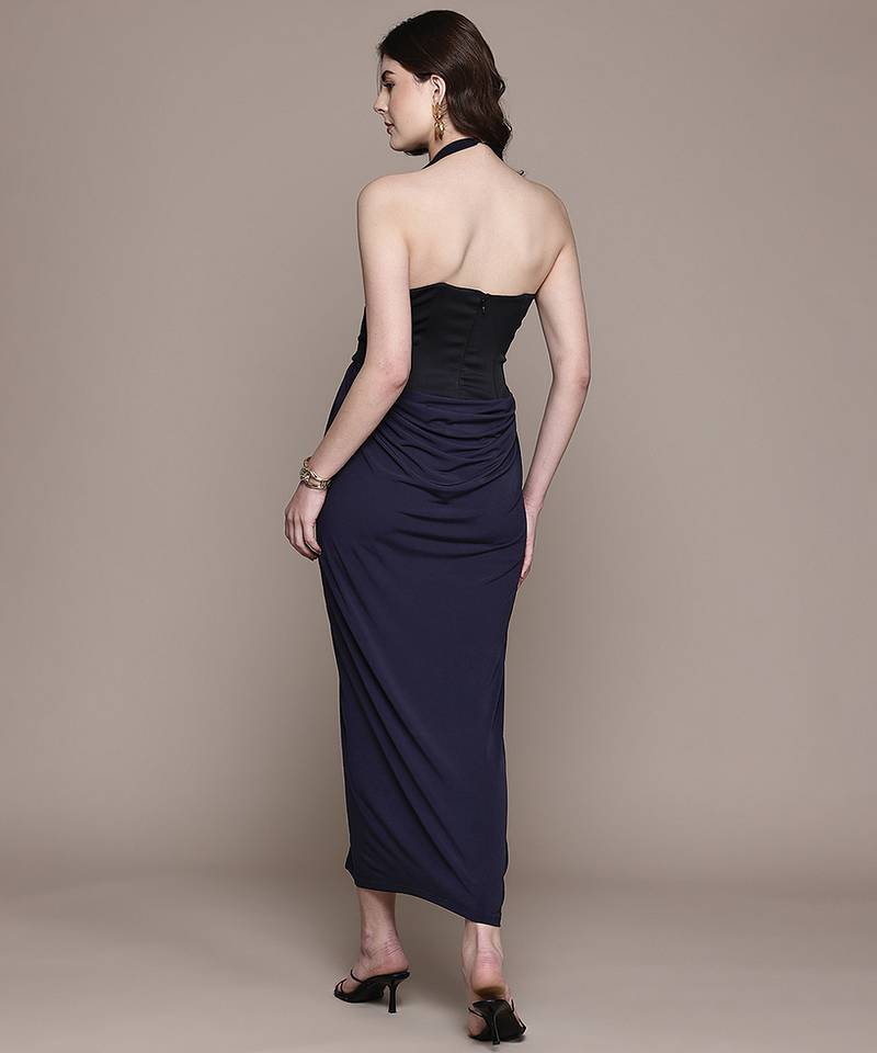Navy Blue Viscose Gown