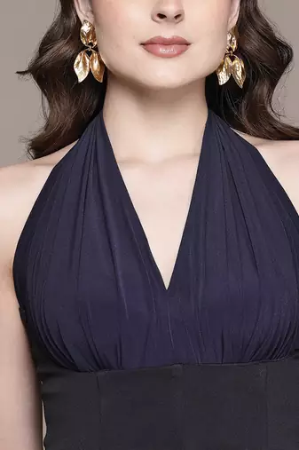 Navy Blue Viscose Gown