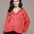 Coral dehry satin shirt