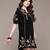 Black embroidered velvet short dress