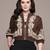 Brown embroidered velvet jacket