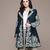 Navy blue embroidered velvet jacket
