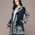 Navy blue embroidered velvet jacket