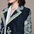 Navy blue embroidered velvet jacket