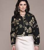 Black embroidered jacquard jacket