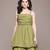 Olive taffeta short dress