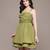 Olive taffeta short dress
