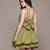 Olive taffeta short dress