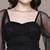 Black embroidered floral net dress