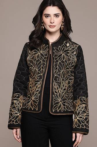 Black Embroidered Viscose Jacket