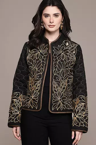 Black Embroidered Viscose Jacket