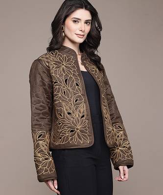 Black Embroidered Viscose Jacket 2