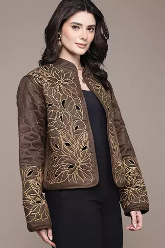 Black Embroidered Viscose Jacket