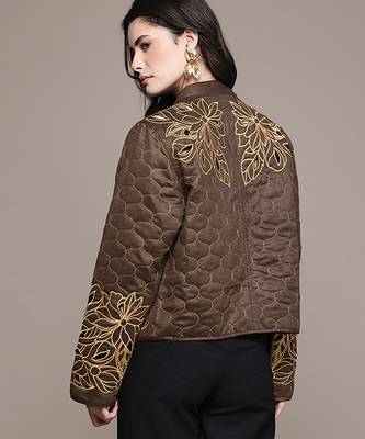 Black Embroidered Viscose Jacket 3