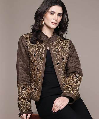 Black Embroidered Viscose Jacket 4