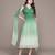 Green chiffon long dress